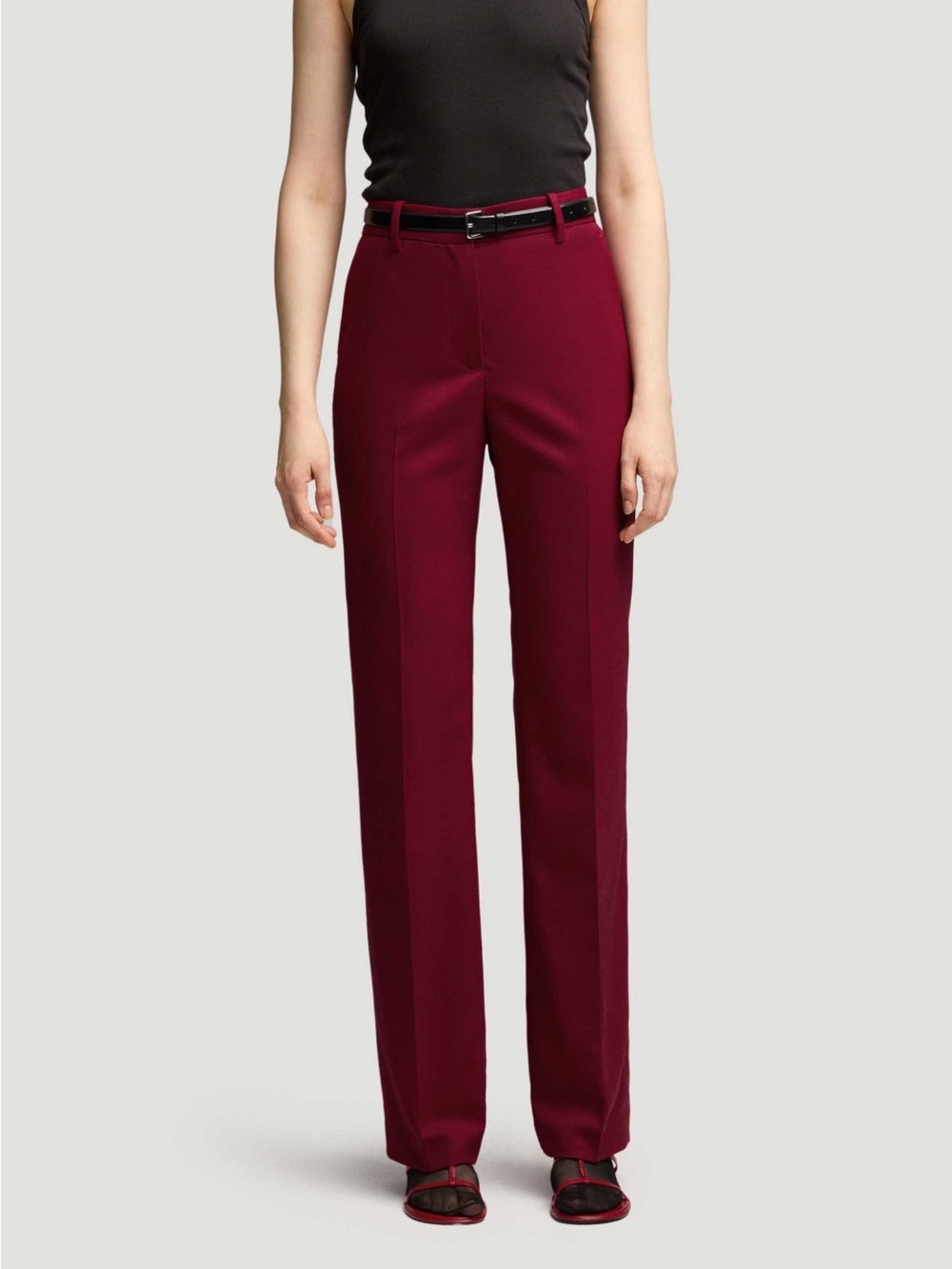 Argent Straight Leg Trouser in Seasonless Wool Burgundy